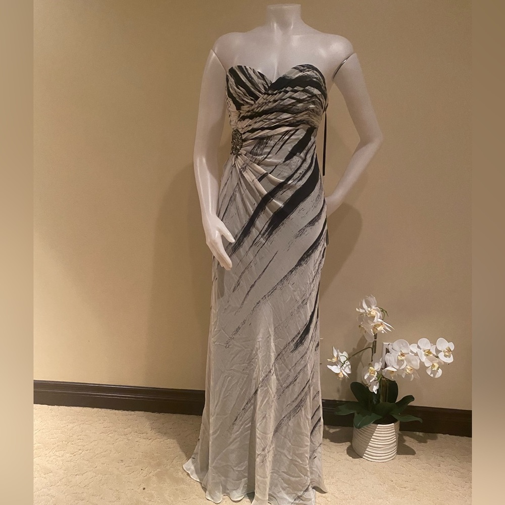 ♥️New Y2K silk chiffon maxi dress lace up gray black white small straps corset
